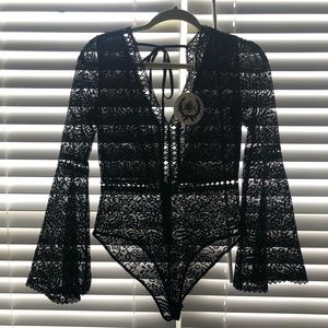 Nasty Gal “Would You Flare to Dance” lace bodysuit